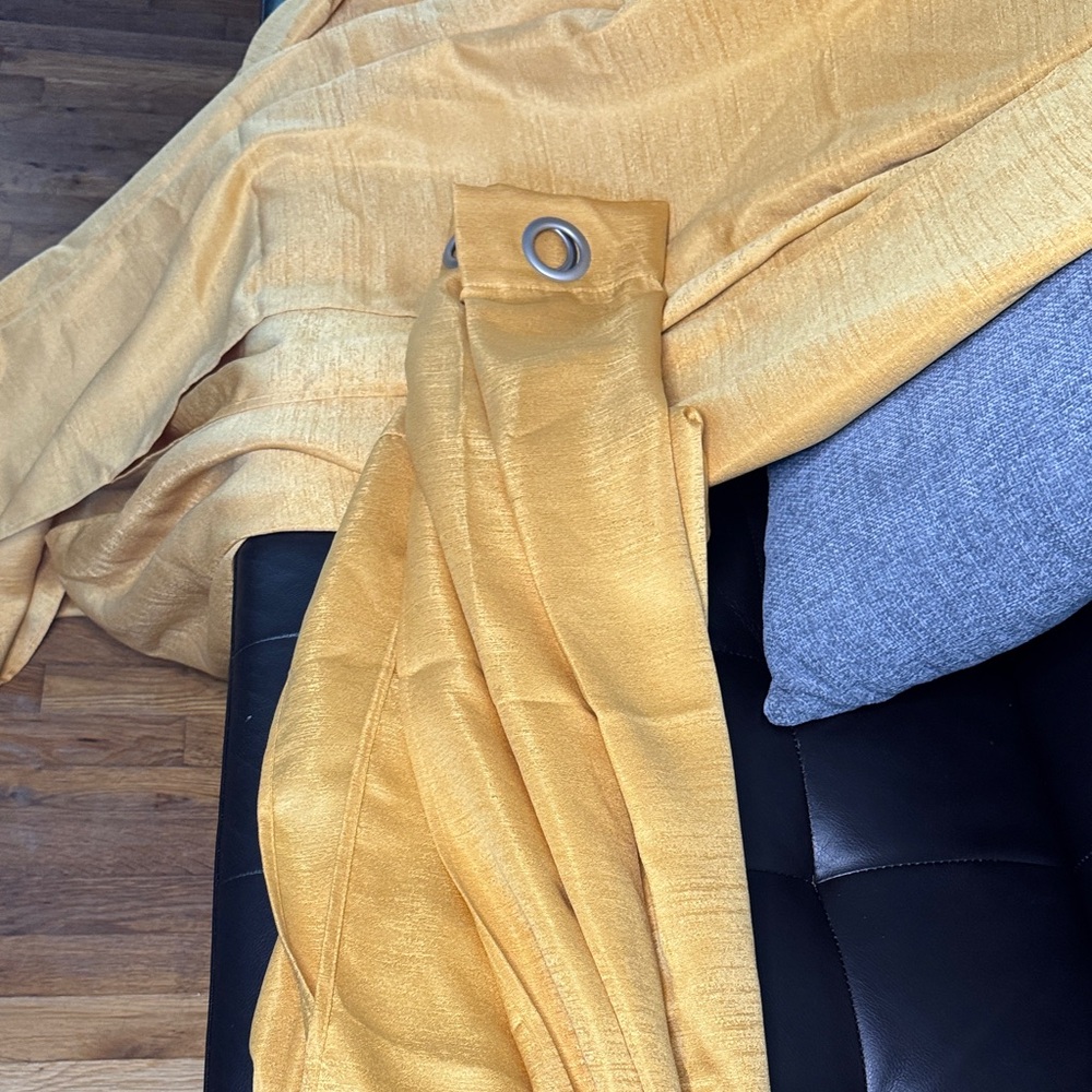 Gold Grommet Curtain Panel